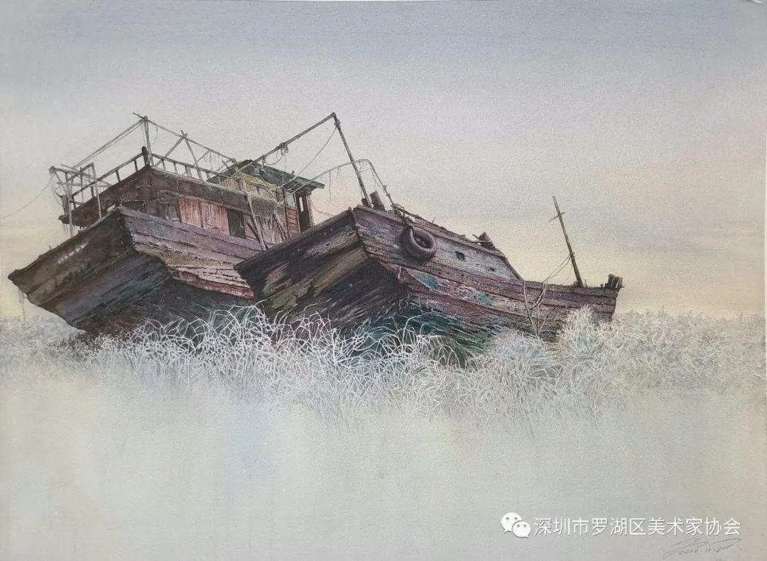 《海边/100×100cm/油画/2020年章小芳《山村新貌/180x97cm/中