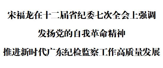 省委常委,省纪委书记,省监委主任宋福龙代表省纪委常委会作题为《发扬